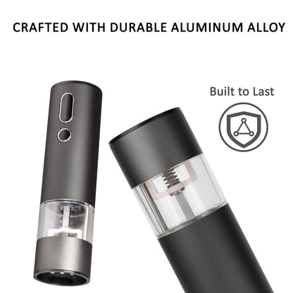 Rechargeable Electric Salt and Pepper Grinder Set with LCD Display, Adjustable Coarseness, Automatic Salt & Pepper Grinder Set for Kitchen, Aluminum Alloy Electric Pepper Mill