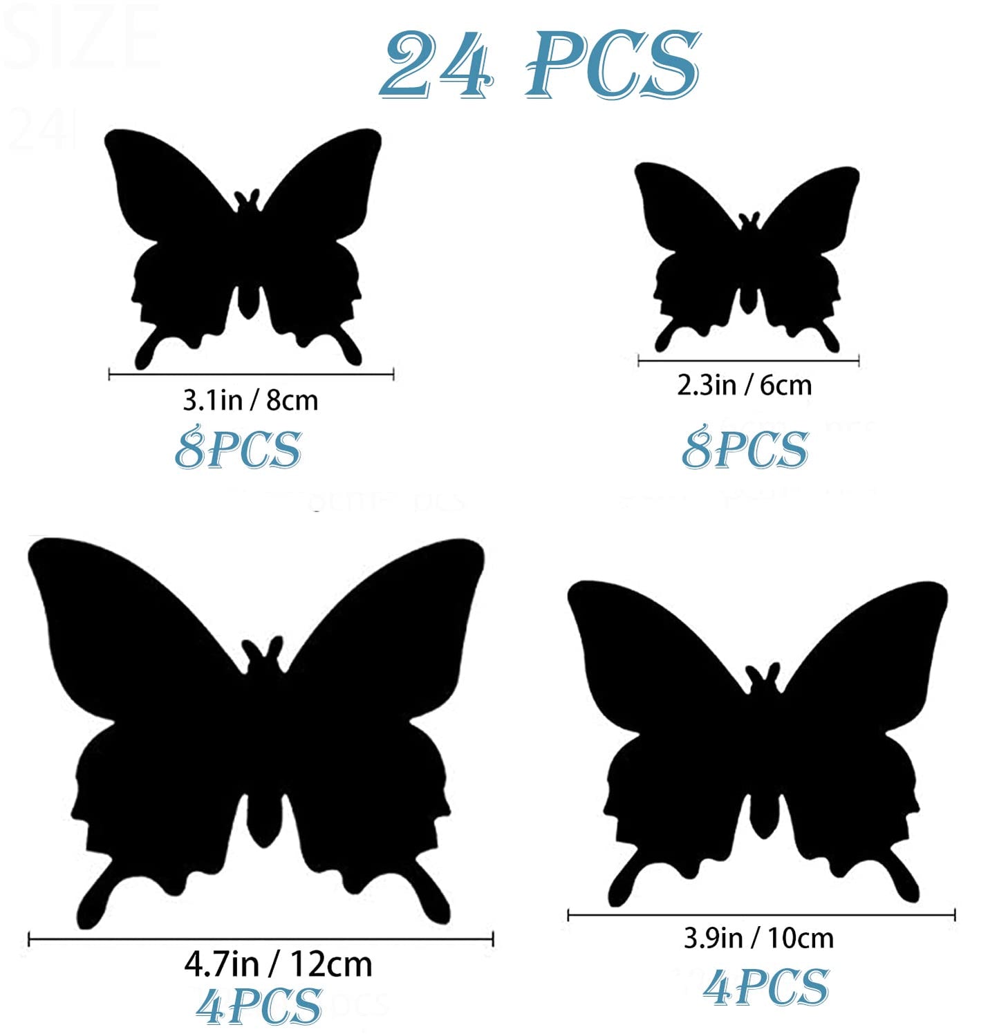 OPSEAM Butterfly Wall Decor 24/48 PCS, 3D Butterflies Stickers for Party Decorations with Magnets (White, 24)