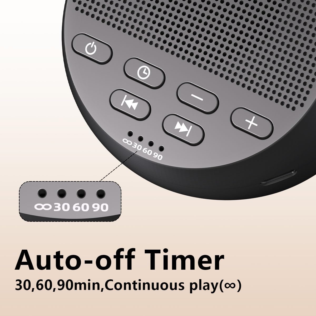 Skiennix Portable Sound Machine - 30 Soothing Sounds for Sleep | Auto-Off Timer & Memory Function