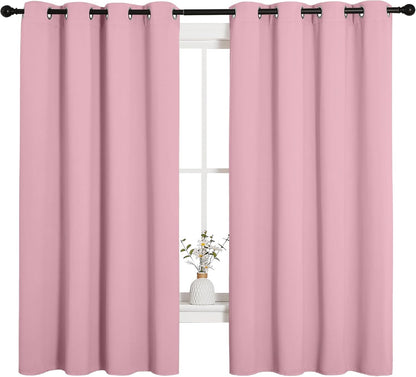NICETOWN Blackout Curtain Panels - Thermal Insulated Grommet Drapes, Crystal Pink, 55x68 Inches (1 Pair)