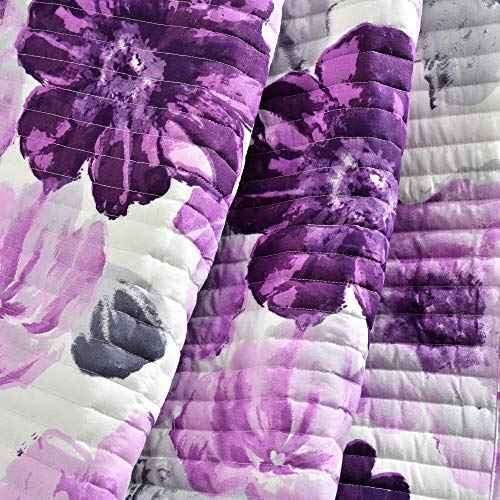 Lush Decor Leah Throw Blanket, 50" x 60", Gray & Purple