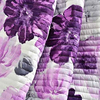 Lush Decor Leah Throw Blanket, 50" x 60", Gray & Purple