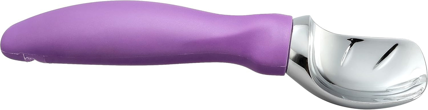 Spring Chef Metal Ice Cream Scoop - Heavy Duty Comfortable Handle for Gelato, Sorbet, and More | Dishwasher Safe - Orchid