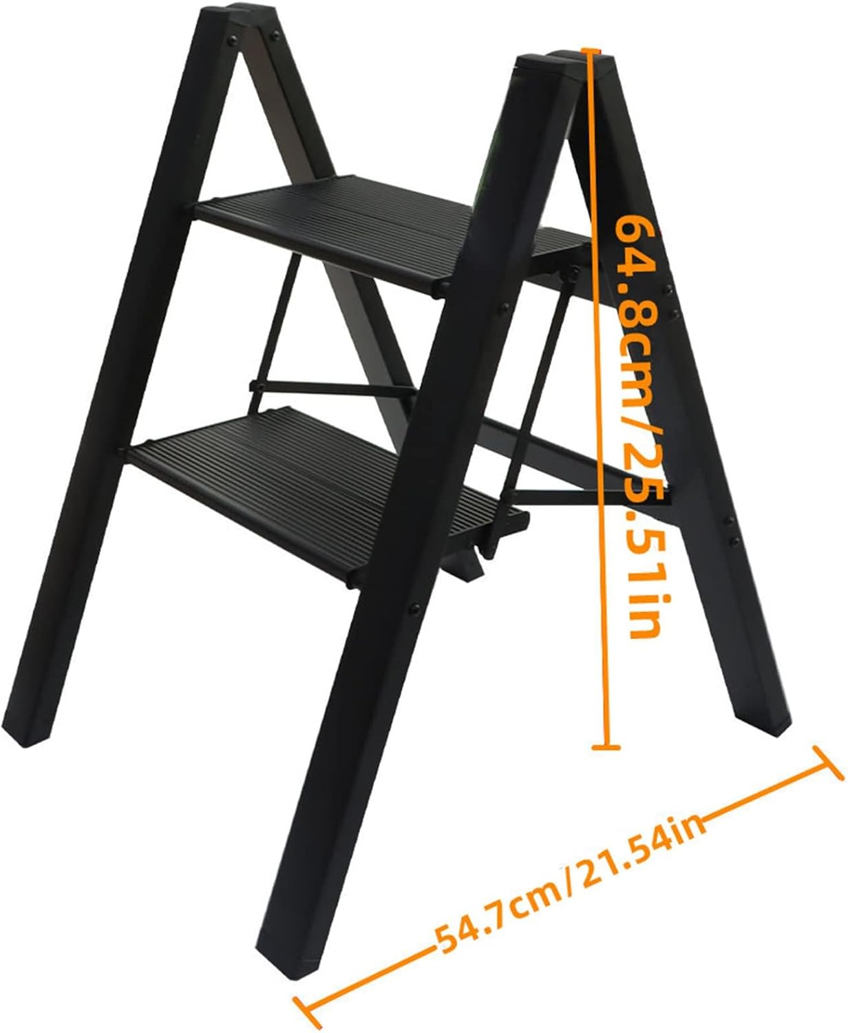Skiennix Foldable 2-Step Stool - Ultra-Lightweight Design, Wide Pedals & 330lbs Capacity | Ideal for Home & Office Use