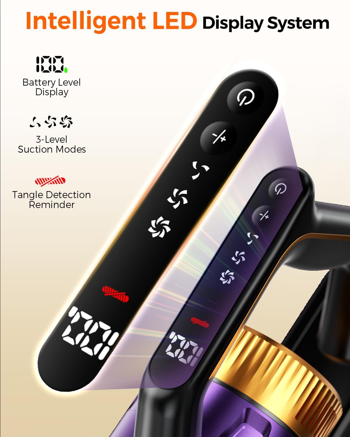 Skiennix Cordless Vacuum Cleaner - 580W Powerful Suction, 65 Min Runtime, Lightweight Stick for Pet Hair & Hard Floors