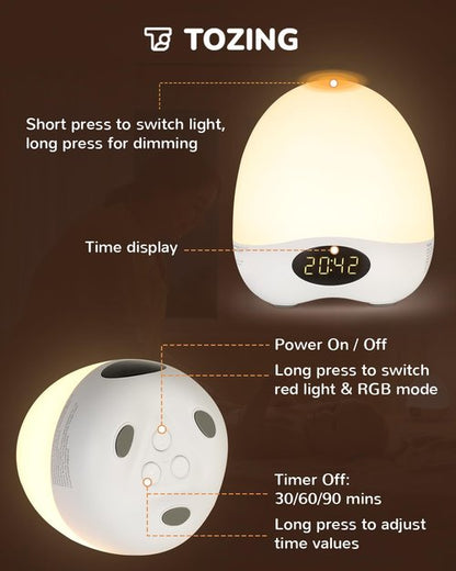Egg Night Light for Nursery, Portable Rechargeable Baby Nightlight with Touch Control & RGB Color Changing, Dimmable Breastfeeding Lamp with Timer, Cute Wireless Night Light, Newborn Essentials