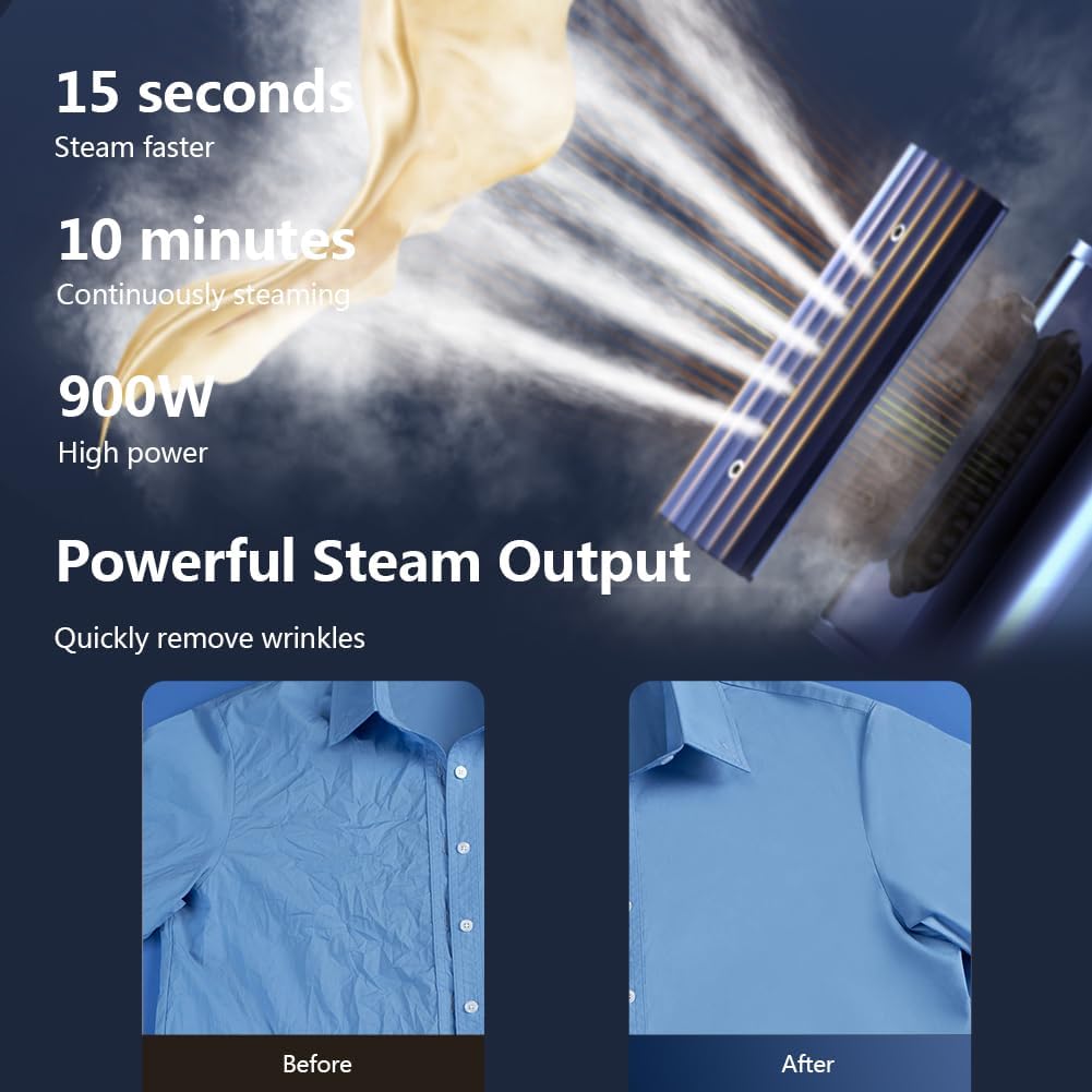 Nesugar G3 Portable Travel Steamer - Fast Heat-Up Handheld Garment Iron | Lightweight Mini Design in Navy Blue