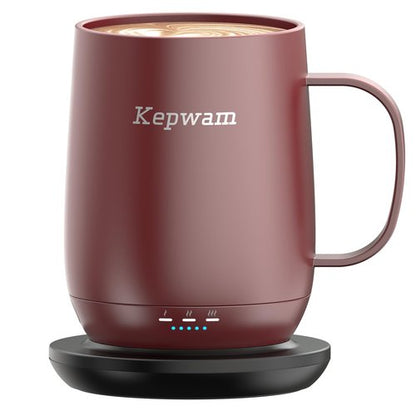 Kepwam Self Heating Coffee Mug, 16oz Smart Heated Coffee Mug, 150 Min Battery Life - Hot up to 149℉ Temperature Control Coffee Mug Warmer, Gifts for Women and Men