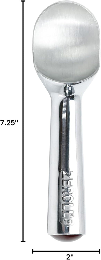 Zeroll Original Ice Cream Scoop - 4 Oz Size 10 | Durable Silver/Brown Design
