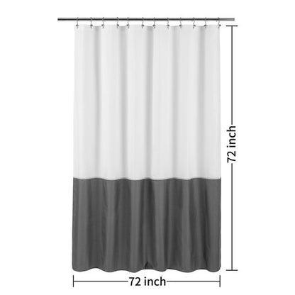 ALYVIA SPRING Waterproof Fabric Shower Curtain Liner - Soft & Light-Weight Cloth Shower Liner, 3 Bottom Magnets, Hotel Quality & Machine Washable - Standard Size 72x72, White and Dark Gray