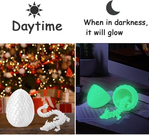 3D Printed Dragon Figurine with Egg - Unique Collectible Home Office Decor