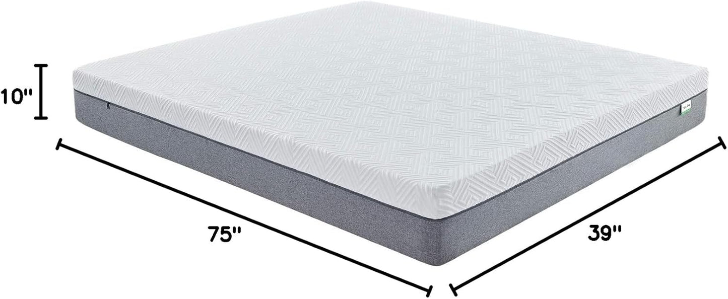 Novilla Twin Mattress - 10 Inch Gel Memory Foam for Cool Sleep & Pressure Relief | Medium Plush