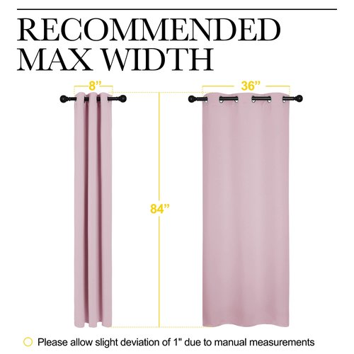 NICETOWN Nursery Essential Thermal Insulated Solid Grommet Top Blackout Curtains/Drapes (1 Pair, 42 x 84 inches, Baby Pink)