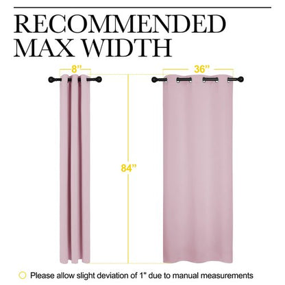 NICETOWN Nursery Essential Thermal Insulated Solid Grommet Top Blackout Curtains/Drapes (1 Pair, 42 x 84 inches, Baby Pink)