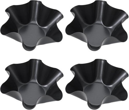 Dimeho Taco Salad Bowl Maker - Non-Stick Carbon Steel Tortilla Shell Molds | 4 Pack for Home Cooking
