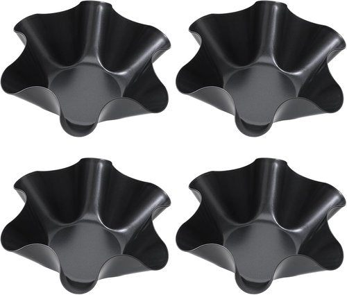 Dimeho Taco Salad Bowl Maker - Non-Stick Carbon Steel Tortilla Shell Molds | 4 Pack for Home Cooking