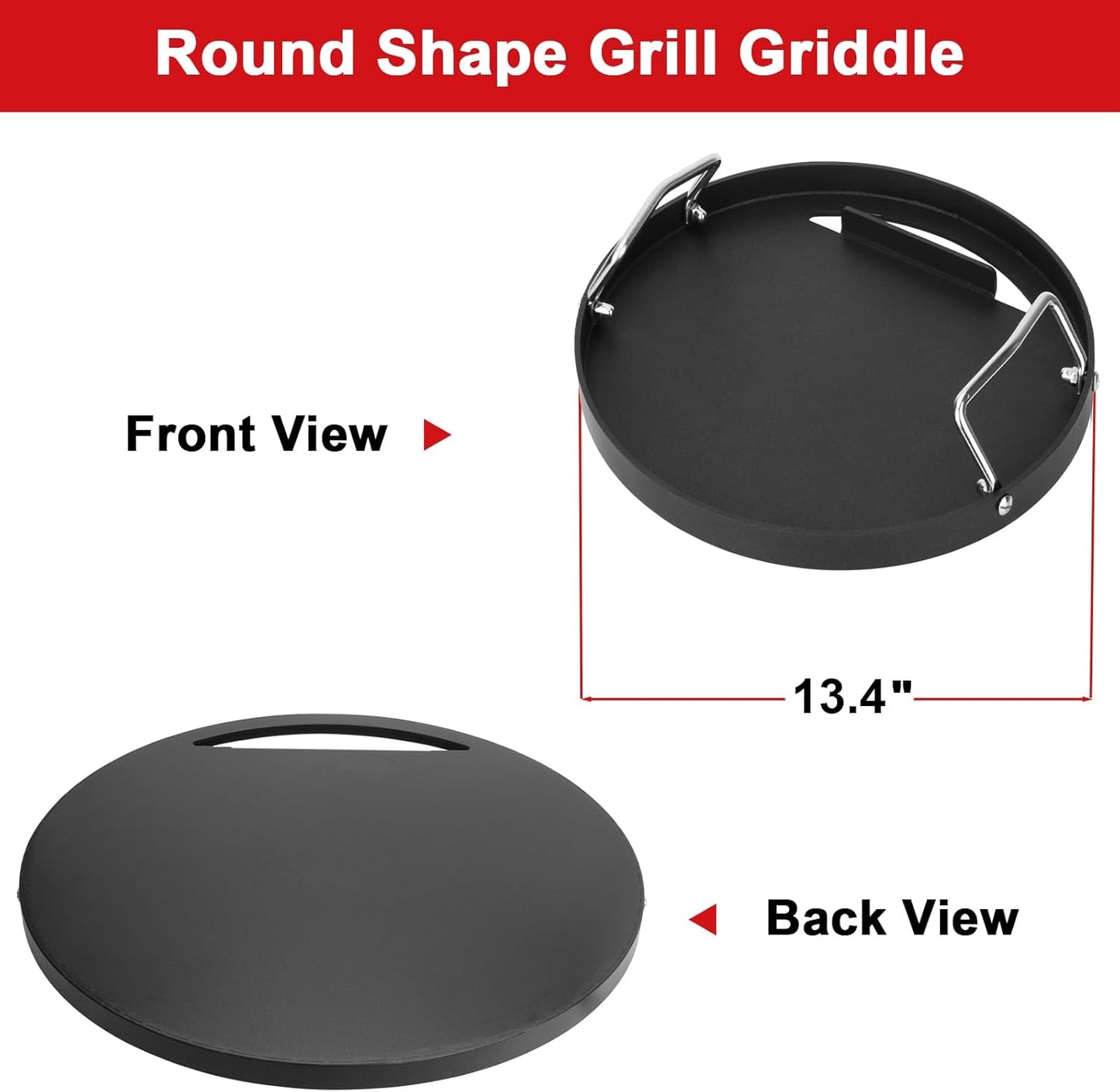 Weber Full Size Griddle Inserts - Flat Top Griddle for 14" Charcoal Grills & Smokers | Replacement Part for Weber 7431