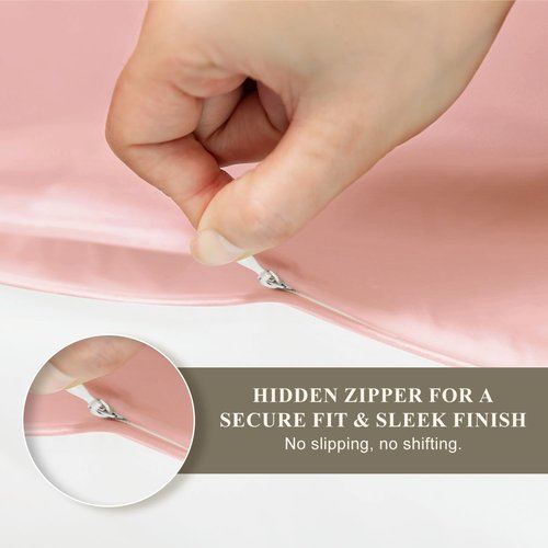 DAISYSILK 100% Mulberry Silk Pillowcase - Luxurious 22 Momme Cover for Hair & Skin - Soft Pink, Standard 20''×26''