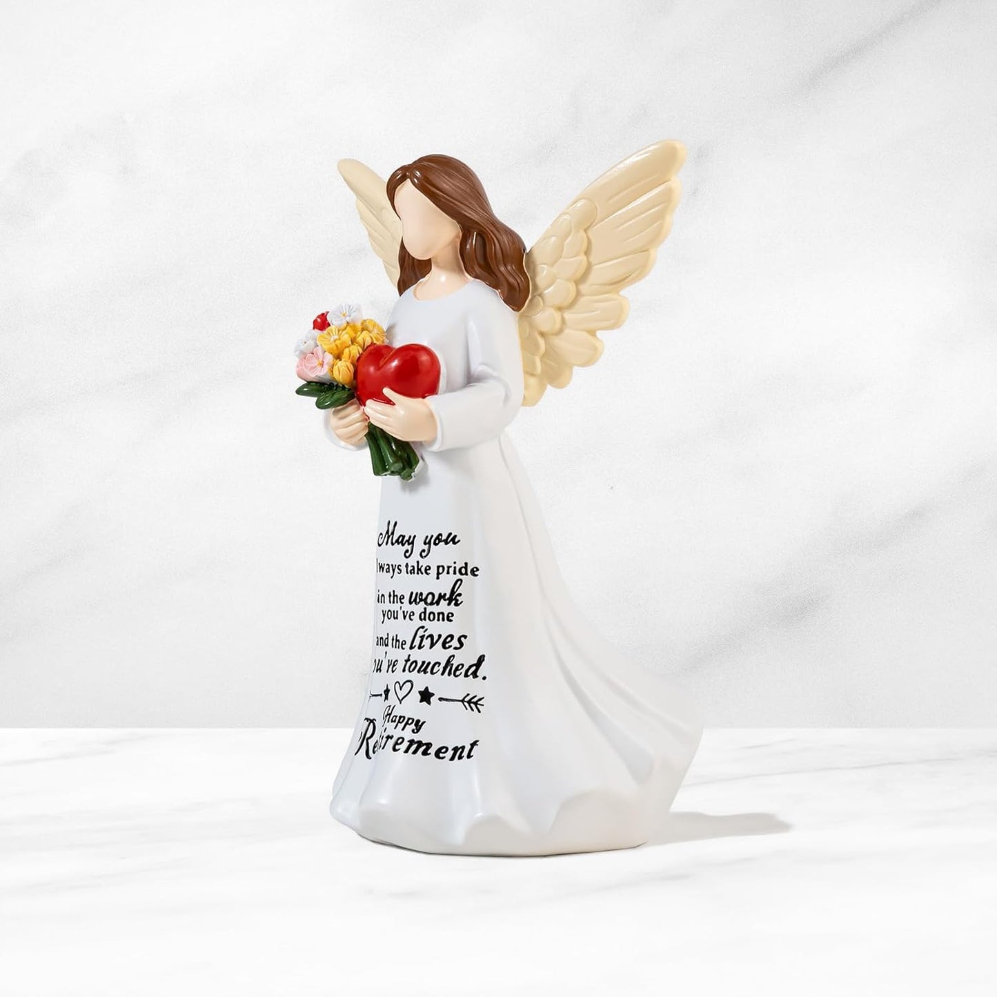 Skiennix Angel Figurine - 7.1" Retirement Gift for Women | Happy Retirement Card & Home Decor