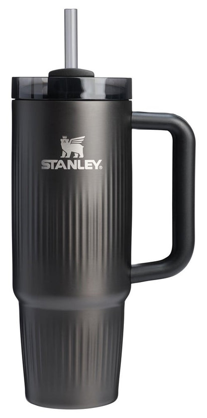 STANLEY Quencher H2.0 Tumbler with Handle and Straw 30 oz | Flowstate 3-Position Lid | Cup Holder Compatible for Travel | Insulated Stainless Steel Cup | BPA-Free | Fluted Black
