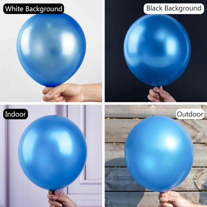 PartyWoo 12-Inch Pearl Azure Blue Balloons - 50 PCS for Birthday, Baby Shower & Wedding Decor