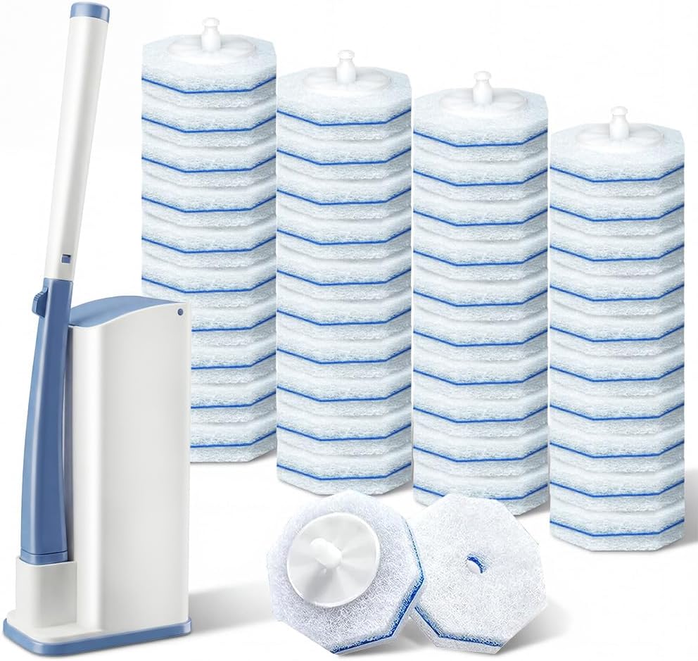 Roundsquare Toilet Bowl Cleaner - 40 Disinfecting Refill Heads & Wands | Complete Cleaning System Kit