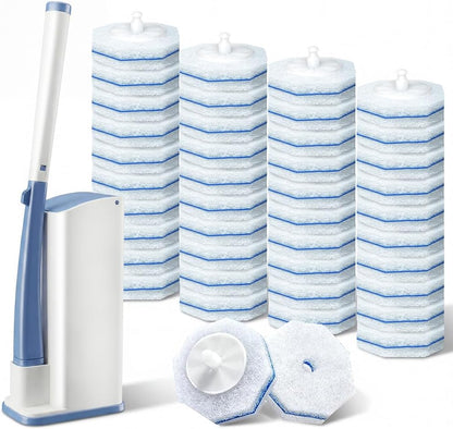 Roundsquare Toilet Bowl Cleaner - 40 Disinfecting Refill Heads & Wands | Complete Cleaning System Kit