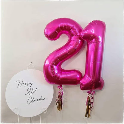 Hot Pink Number 1 Balloon - 40 Inch 1st Birthday Decoration for Boys & Girls | Shiny Party Supplies