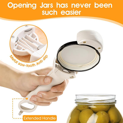 Skiennix 3-In-1 Multifunctional Retractable Bottle Opener - Stainless Steel Jar Opener for Seniors & Arthritis Relief