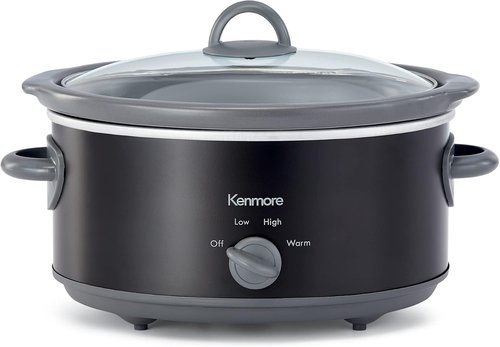 Kenmore 88918 Slow Cooker - 5 Quart Capacity for Effortless Meal Preparation | Sleek Black Design