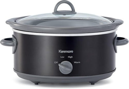 Kenmore 88918 Slow Cooker - 5 Quart Capacity for Effortless Meal Preparation | Sleek Black Design