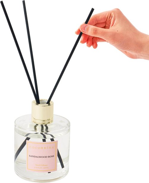 Cocorrina Reed Diffuser Set - Sandalwood Rose Scented Home Fragrance | 6.7 oz for Large Rooms