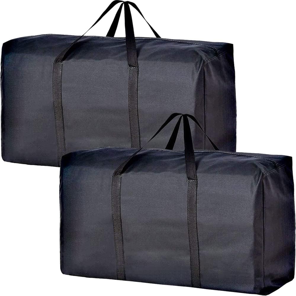 Skiennix Extra Large Moving Bags - Durable Zippers & Handles | Space-Saving Storage Totes (2 Pack)