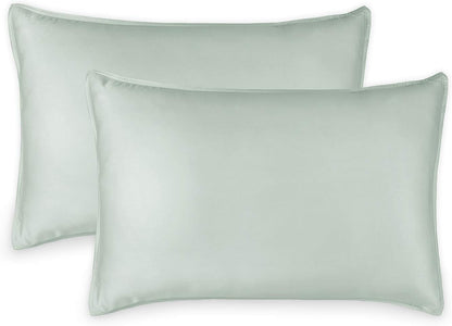 Pure Bamboo Queen Pillowcases - Luxuriously Soft & Cooling 100% Organic Viscose | Double Stitching, Sea Glass (2 Pack)