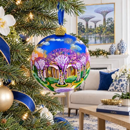 Glass Christmas Ornament 4 Inches - Hand-Painted Holiday Decor, Festive Tree Decoration