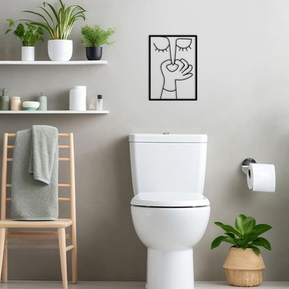 Goodangie00 Metal Wall Art - Humorous Black Toilet Decor | 11.8" Modern Bathroom Sign