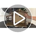 Wooden Nativity Stable for Christmas Scene - Fits 10 Inch Figures