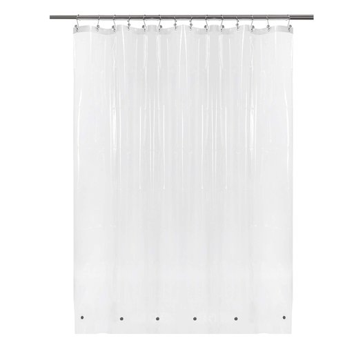 Barossa Design Clear Shower Curtain Liner 82 Width by 74 Height with Free Hooks - 6 Bottom Magnets, Waterproof PEVA, 12 Metal Grommets Curtain PEVA, 82x74