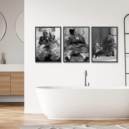 **Laylwhq Vintage Dumb and Dumber Movie Wall Art - Funny Black and White Bathroom Prints | Unframed 12x16in**