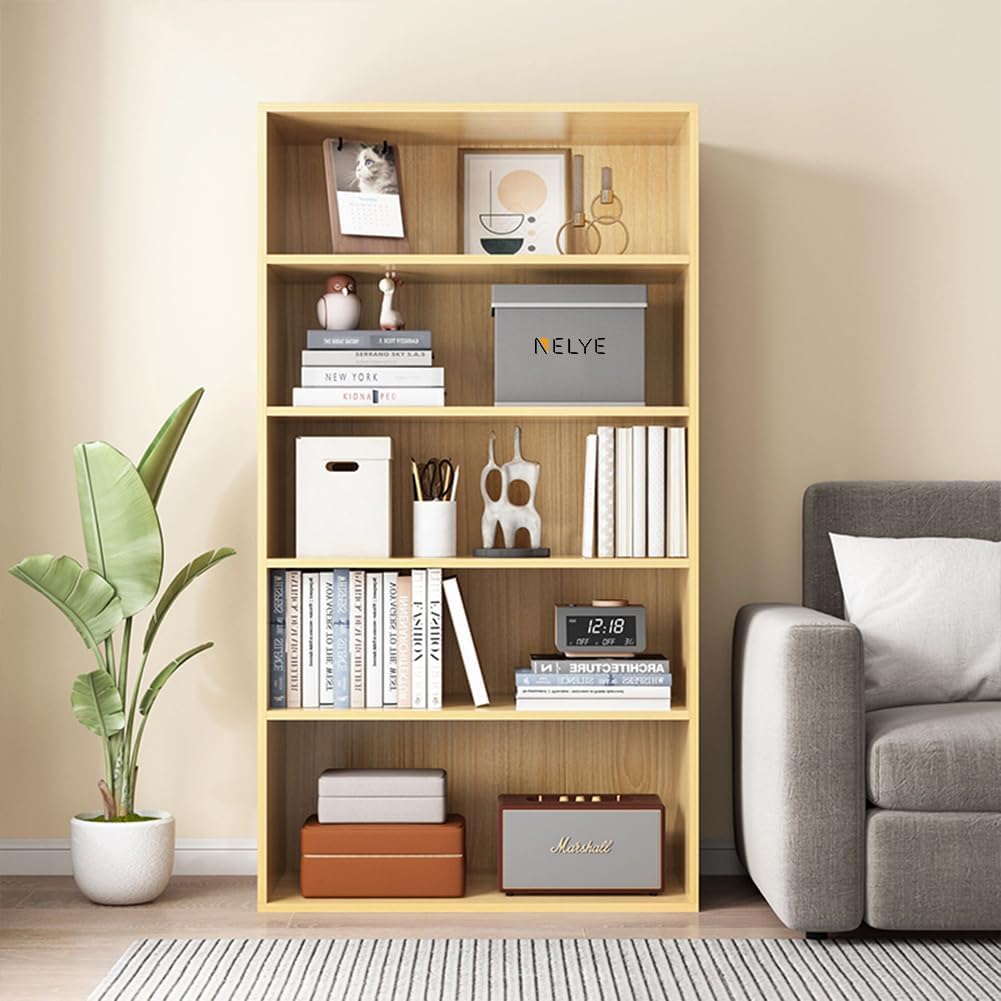 NELYÉ Open Shelf Bookcase - 3-Tier Wooden Cube Storage for Books & Decor | White Finish
