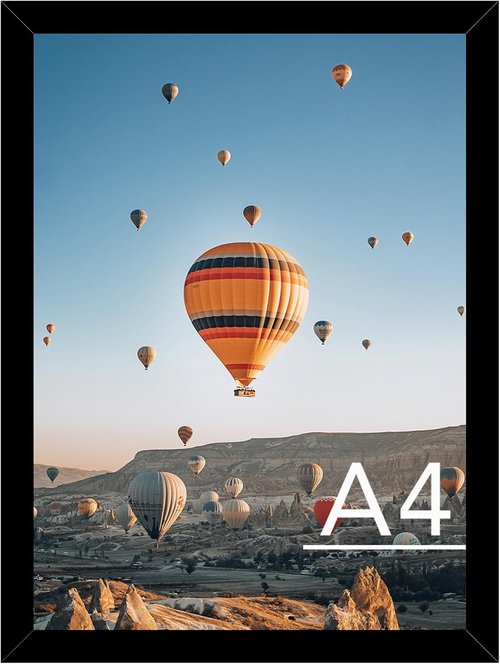 Black A4 Picture Frame by [Brand Name] - Wall Mount or Tabletop Display | Shatter Resistant Plexiglass, 8.3x11.7