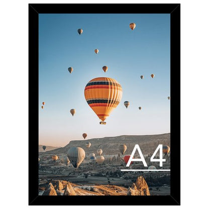 8.3x11.7 A4 Picture Frame Black for Wall Hanging or Tabletop, Wall Mounting Horizontally or Vertically, A4 Frame 8.3 x 11.7 Wall Gallery Poster Photo Frame with Shatter Resistant Plexiglass, Black