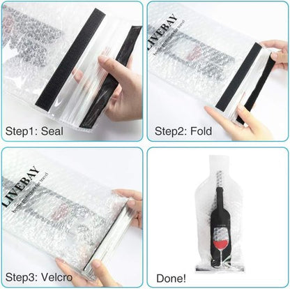 10 Set Wine Bags for Travel, Wine Bottle Travel Protector Bags, Wine Travel Bags for Wine Bottles Airplane, Wine Packaging Skins Sleeves for Air, Car and Cruise Travel