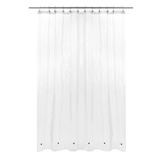 Barossa Design Shower Curtain Liner with 6 Magnets - Clear Plastic Shower Curtain Liner, See Through Vinyl Bath Curtain with Metal Grommets for Bathroom - Clear, 70x72
