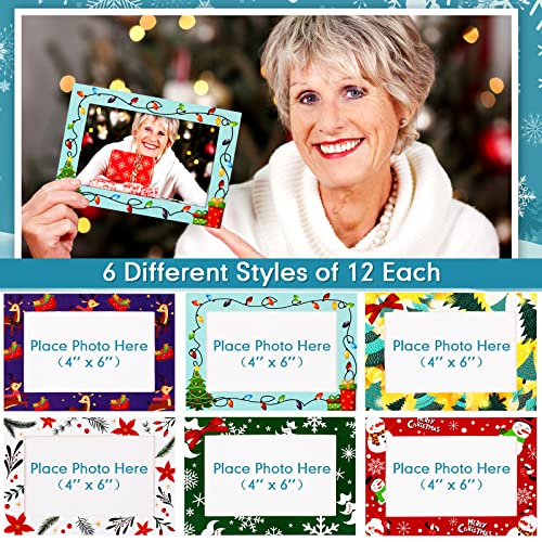 Minimalist Christmas Photo Frame Cards 72 Pack with Envelopes