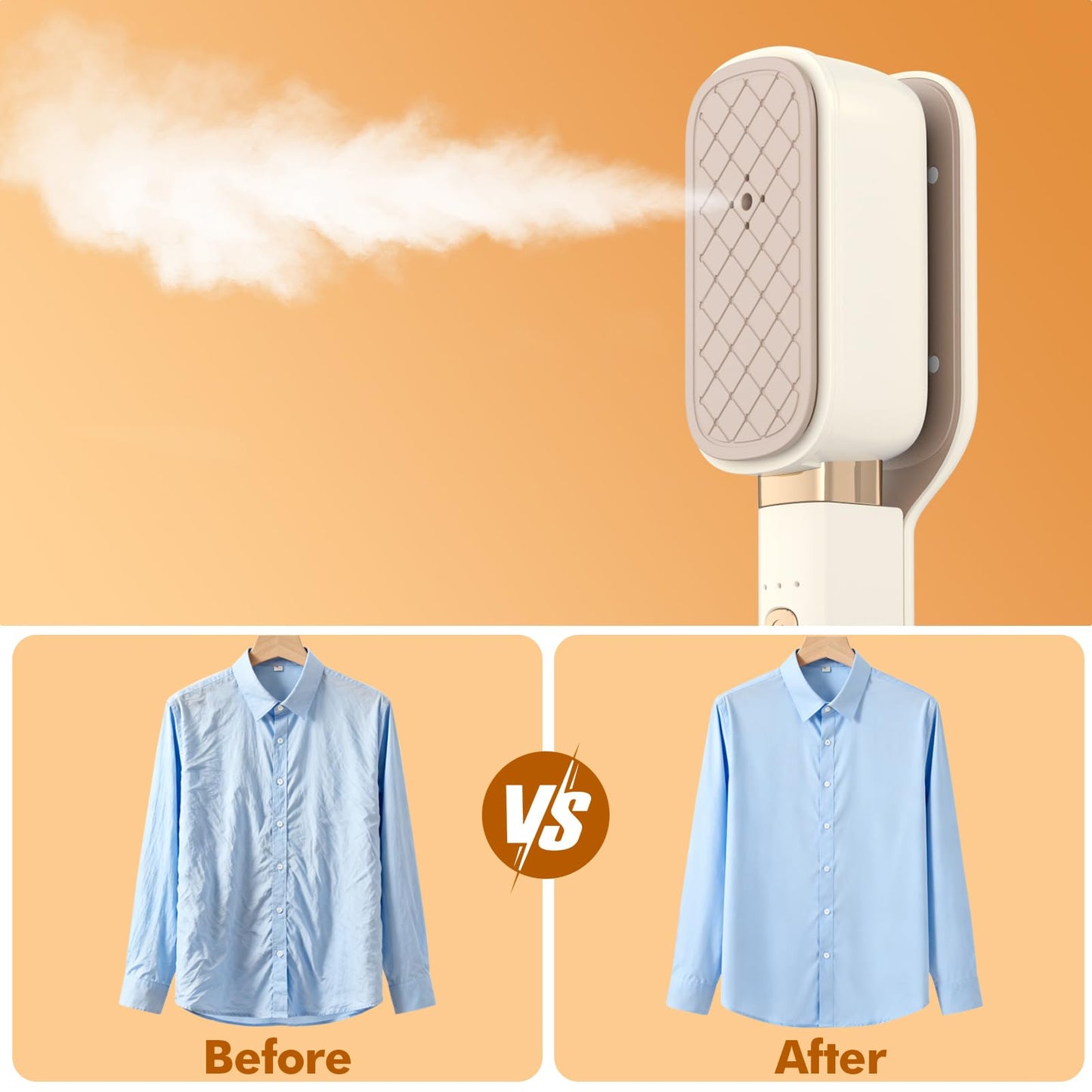 TeSabMi Travel Steamer for Clothes, 3 In 1 Steam, Iron & Press, 15s Heat Up, Lightweight Clothes Steamer, Flip-Design Handheld Portable Steamer, Travel/Home/Office Use