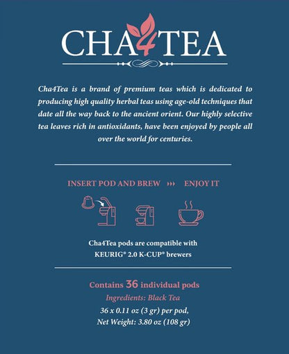 Cha4TEA 36-Count English Breakfast Tea for Keurig K-Cup