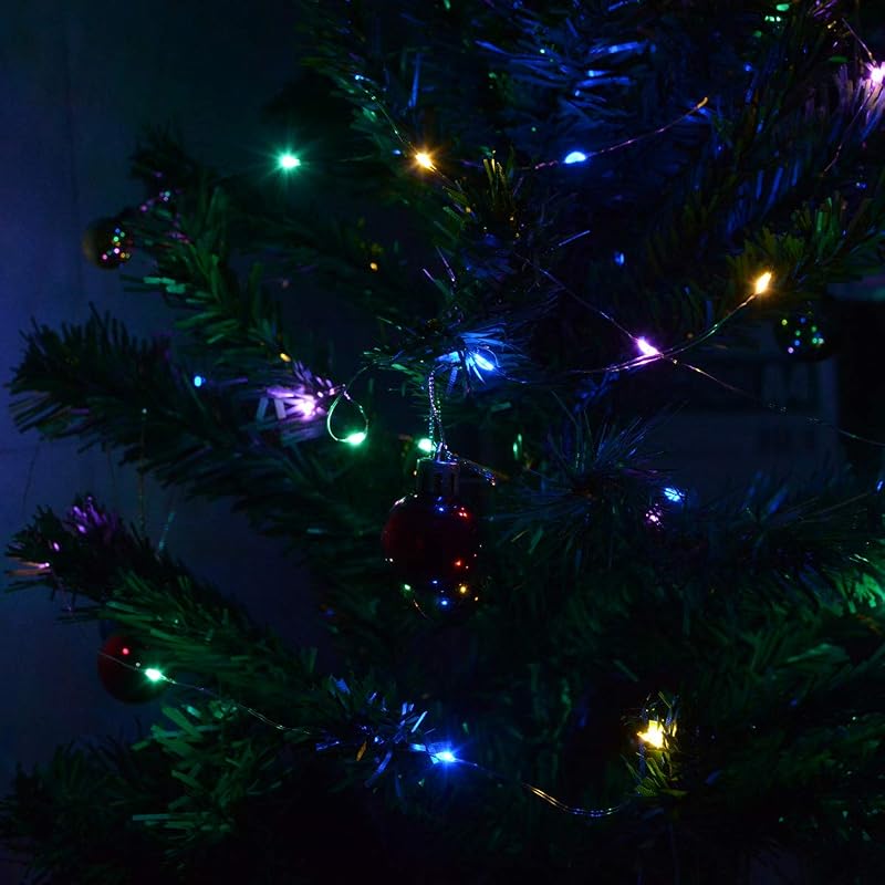 Multicolor 4-Pack LED String Lights Battery Operated 50 LEDs – 16.4ft Copper Wire Set