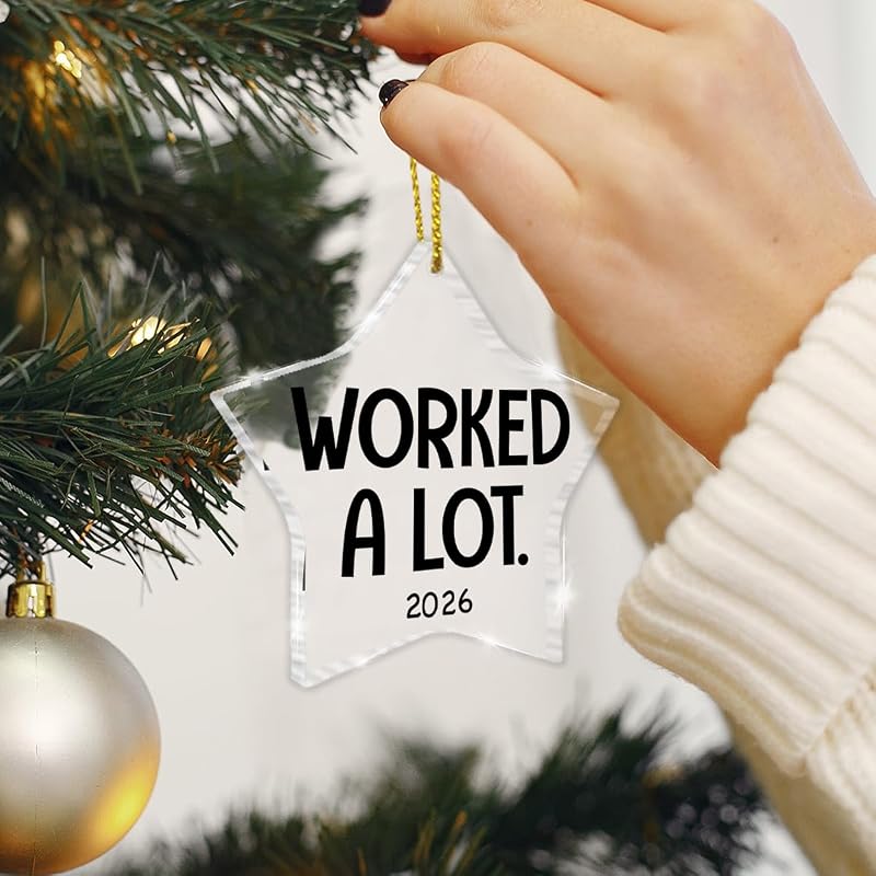 Funny Work Christmas Ornament – Star Shaped Acrylic Gift for Coworkers
