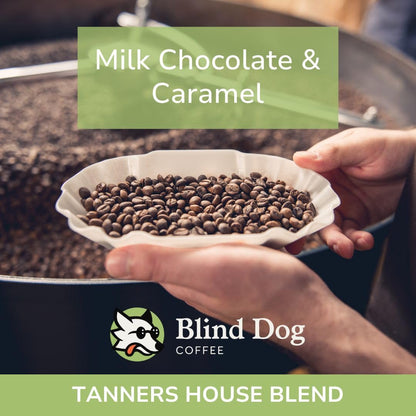 Blind Dog Coffee - 12 Oz Tanners House Blend Ground Coffee - Medium Roast - Milk Chocolate and Caramel Flavored Coffee - Balanced Organic Coffee - USDA Organic